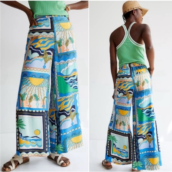 Anthropologie Maeve Sunshine Wide-Leg Pants Size 6 - Picture 4 of 13